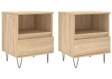 Noptiere, 2 buc., stejar sonoma, 40x35x50 cm, lemn compozit - 2/5