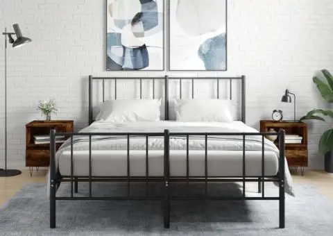 Noptiere, 2 buc., stejar fumuriu, 40x35x50 cm, lemn compozit - 1/5