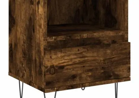 Noptiere, 2 buc., stejar fumuriu, 40x35x50 cm, lemn compozit - 5/5