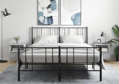 Noptiere, 2 buc., gri sonoma, 40x35x50 cm, lemn compozit - 1/5