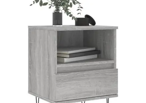 Noptiere, 2 buc., gri sonoma, 40x35x50 cm, lemn compozit - 3/5