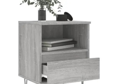 Noptiere, 2 buc., gri sonoma, 40x35x50 cm, lemn compozit - 4/5