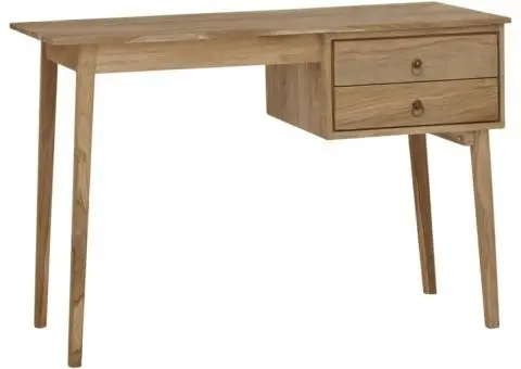 Birou cu 2 sertare, 110x52x75 cm, lemn masiv de tec - 1/5