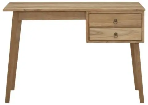 Birou cu 2 sertare, 110x52x75 cm, lemn masiv de tec - 2/5