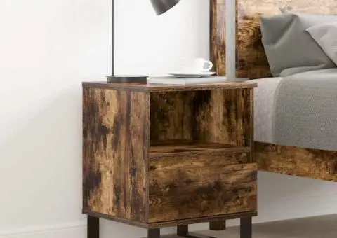 Noptieră, stejar fumuriu, 40x35x50 cm, lemn compozit - 1/5