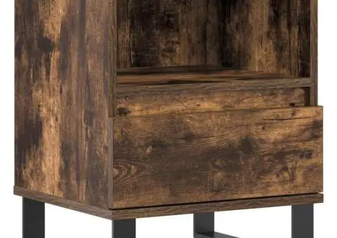 Noptieră, stejar fumuriu, 40x35x50 cm, lemn compozit - 2/5