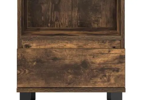 Noptieră, stejar fumuriu, 40x35x50 cm, lemn compozit - 4/5