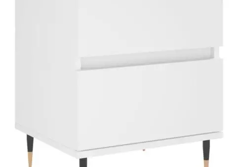 Noptieră, alb, 40x35x50 cm, lemn prelucrat - 2/5