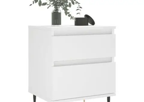 Noptieră, alb, 40x35x50 cm, lemn prelucrat - 4/5