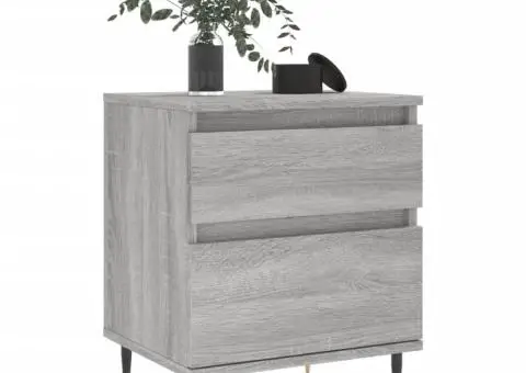 Noptiere, 2 buc., gri sonoma, 40x35x50 cm, lemn compozit - 3/5