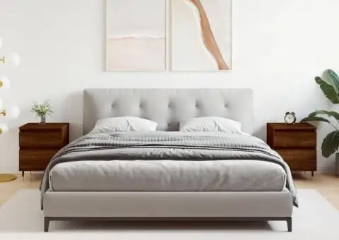 Noptiere, 2 buc., stejar maro, 40x35x50 cm, lemn compozit - 1/5