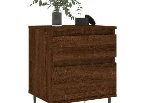 Noptiere, 2 buc., stejar maro, 40x35x50 cm, lemn compozit - 3/5