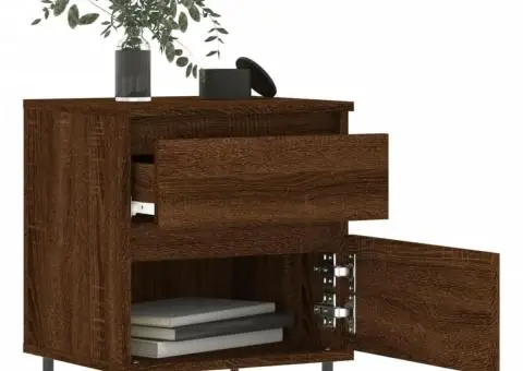 Noptiere, 2 buc., stejar maro, 40x35x50 cm, lemn compozit - 4/5