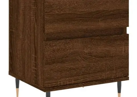 Noptiere, 2 buc., stejar maro, 40x35x50 cm, lemn compozit - 5/5