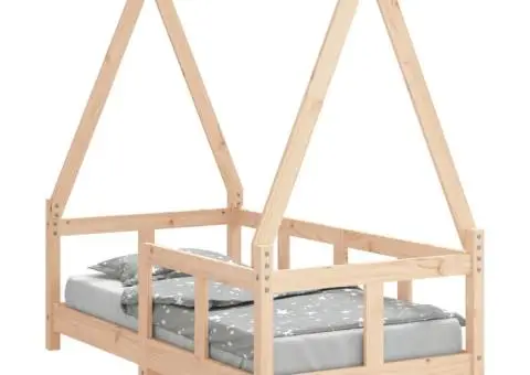 Cadru de pat pentru copii, 70x140 cm, lemn masiv de pin - 2/5