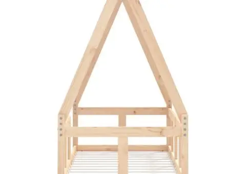 Cadru de pat pentru copii, 70x140 cm, lemn masiv de pin - 4/5