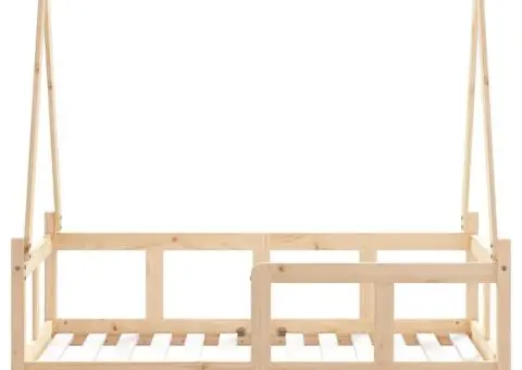 Cadru de pat pentru copii, 70x140 cm, lemn masiv de pin - 5/5