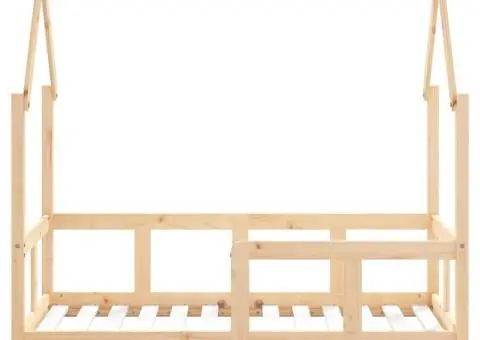Cadru de pat pentru copii, 70x140 cm, lemn masiv de pin - 4/5
