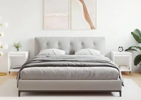 Noptiere, 2 buc., alb, 40x35x50 cm, lemn compozit - 1/5