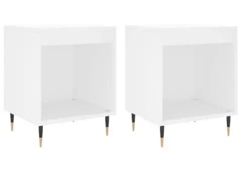 Noptiere, 2 buc., alb, 40x35x50 cm, lemn compozit - 2/5