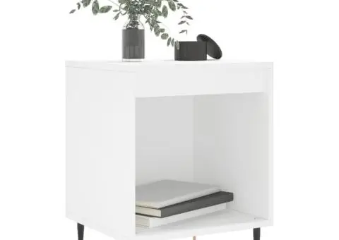 Noptiere, 2 buc., alb, 40x35x50 cm, lemn compozit - 3/5