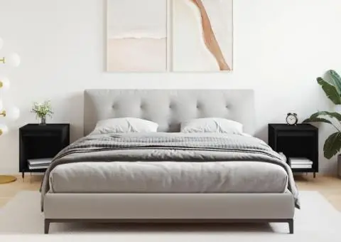 Noptiere, 2 buc., negru, 40x35x50 cm, lemn compozit - 1/5