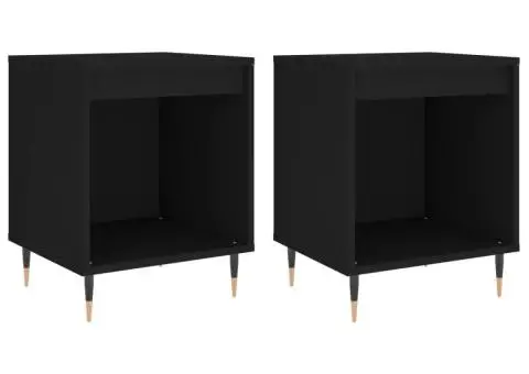 Noptiere, 2 buc., negru, 40x35x50 cm, lemn compozit - 2/5