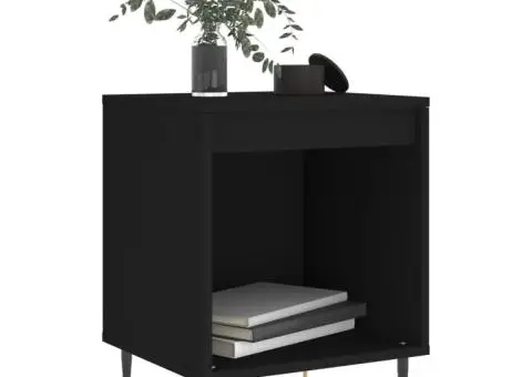 Noptiere, 2 buc., negru, 40x35x50 cm, lemn compozit - 3/5