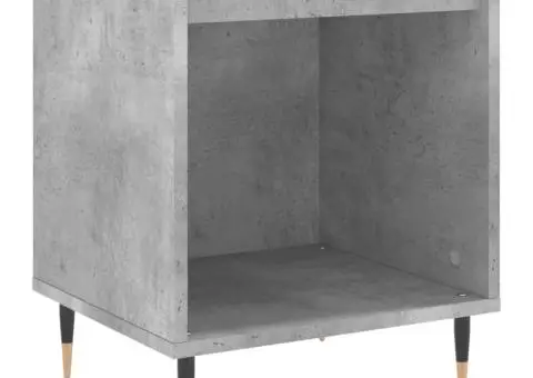 Noptieră, gri beton, 40x35x50 cm, lemn compozit - 2/5