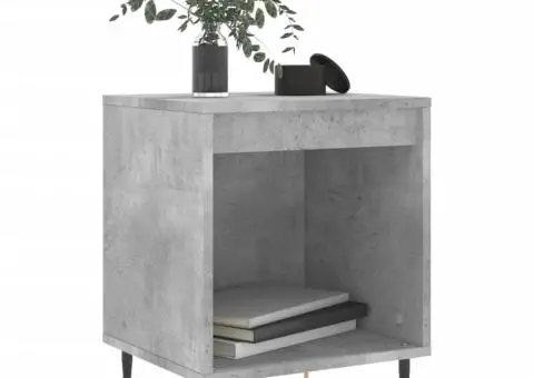 Noptieră, gri beton, 40x35x50 cm, lemn compozit - 3/5