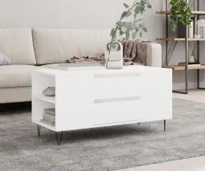 vidaXL Măsuță de cafea, alb, 102x44,5x50 cm, lemn prelucrat
