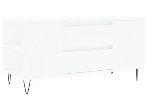 Măsuță de cafea, alb, 102x44,5x50 cm, lemn prelucrat - 2/5