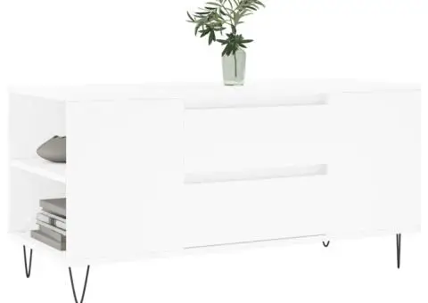 Măsuță de cafea, alb, 102x44,5x50 cm, lemn prelucrat - 3/5