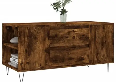 Măsuță de cafea, stejar afumat, 102x44,5x50 cm, lemn prelucrat - 3/5