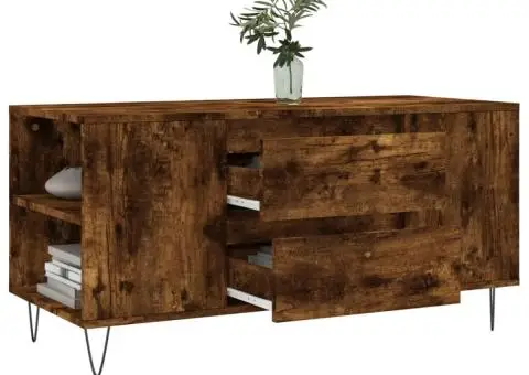 Măsuță de cafea, stejar afumat, 102x44,5x50 cm, lemn prelucrat - 4/5