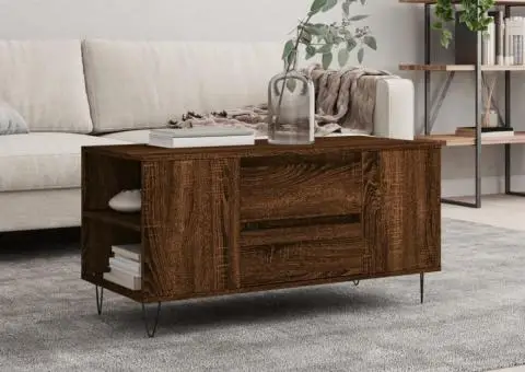 Măsuță de cafea, stejar maro, 102x44,5x50 cm, lemn prelucrat - 1/5