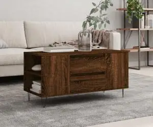 vidaXL Măsuță de cafea, stejar maro, 102x44,5x50 cm, lemn prelucrat