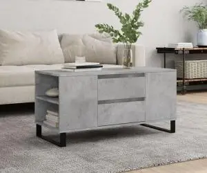 vidaXL Măsuță de cafea, gri beton, 102x44,5x50 cm, lemn prelucrat