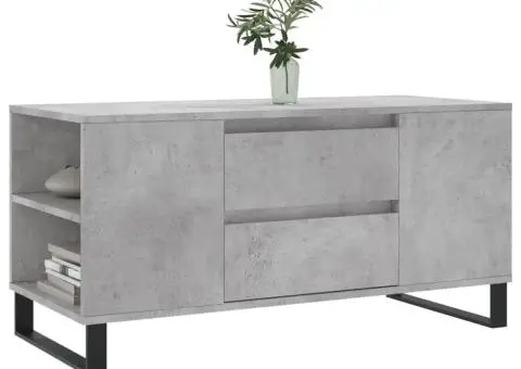 Măsuță de cafea, gri beton, 102x44,5x50 cm, lemn prelucrat - 3/5