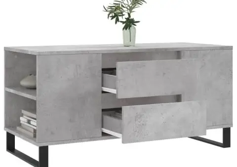 Măsuță de cafea, gri beton, 102x44,5x50 cm, lemn prelucrat - 4/5