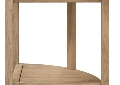 Măsuță laterală de baie, 45x45x45 cm, lemn masiv de tec - 4/5