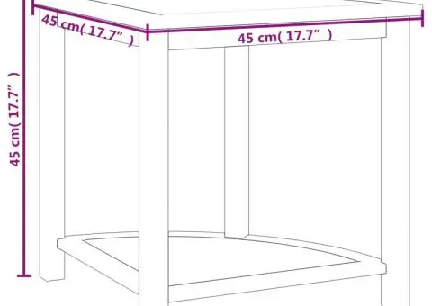 Măsuță laterală de baie, 45x45x45 cm, lemn masiv de tec - 5/5