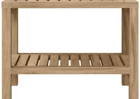 Măsuță laterală de baie, 60x30x45 cm, lemn masiv de tec - 3/5