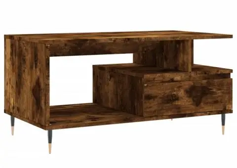 Măsuță de cafea, stejar fumuriu, 90x49x45 cm, lemn prelucrat - 2/5