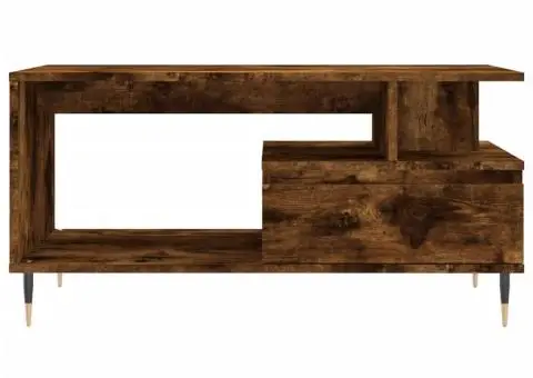 Măsuță de cafea, stejar fumuriu, 90x49x45 cm, lemn prelucrat - 5/5