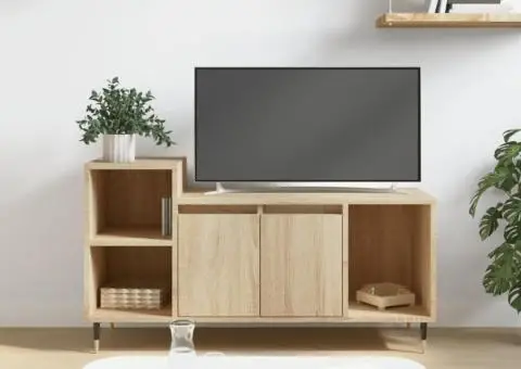 Comodă TV, stejar sonoma, 100x35x55 cm, lemn prelucrat - 1/5
