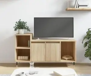vidaXL Comodă TV, stejar sonoma, 100x35x55 cm, lemn prelucrat