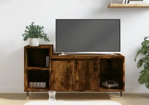 Comodă TV, stejar fumuriu, 100x35x55 cm, lemn prelucrat - 1/5