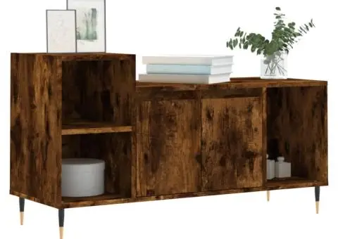 Comodă TV, stejar fumuriu, 100x35x55 cm, lemn prelucrat - 3/5