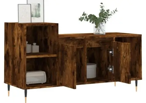 Comodă TV, stejar fumuriu, 100x35x55 cm, lemn prelucrat - 4/5